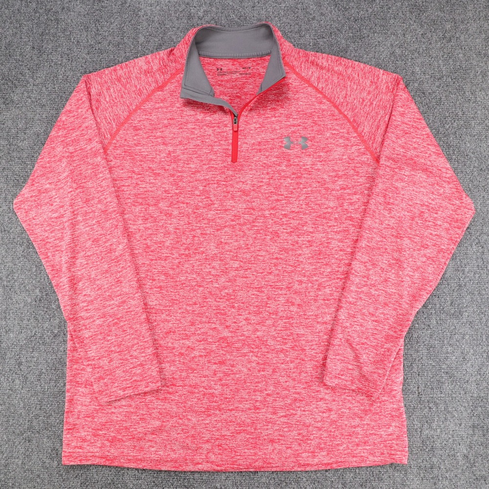 Under‎ Armour HeatGear Mens 1/4 Zip Pullover Space Dye Red Size Medium